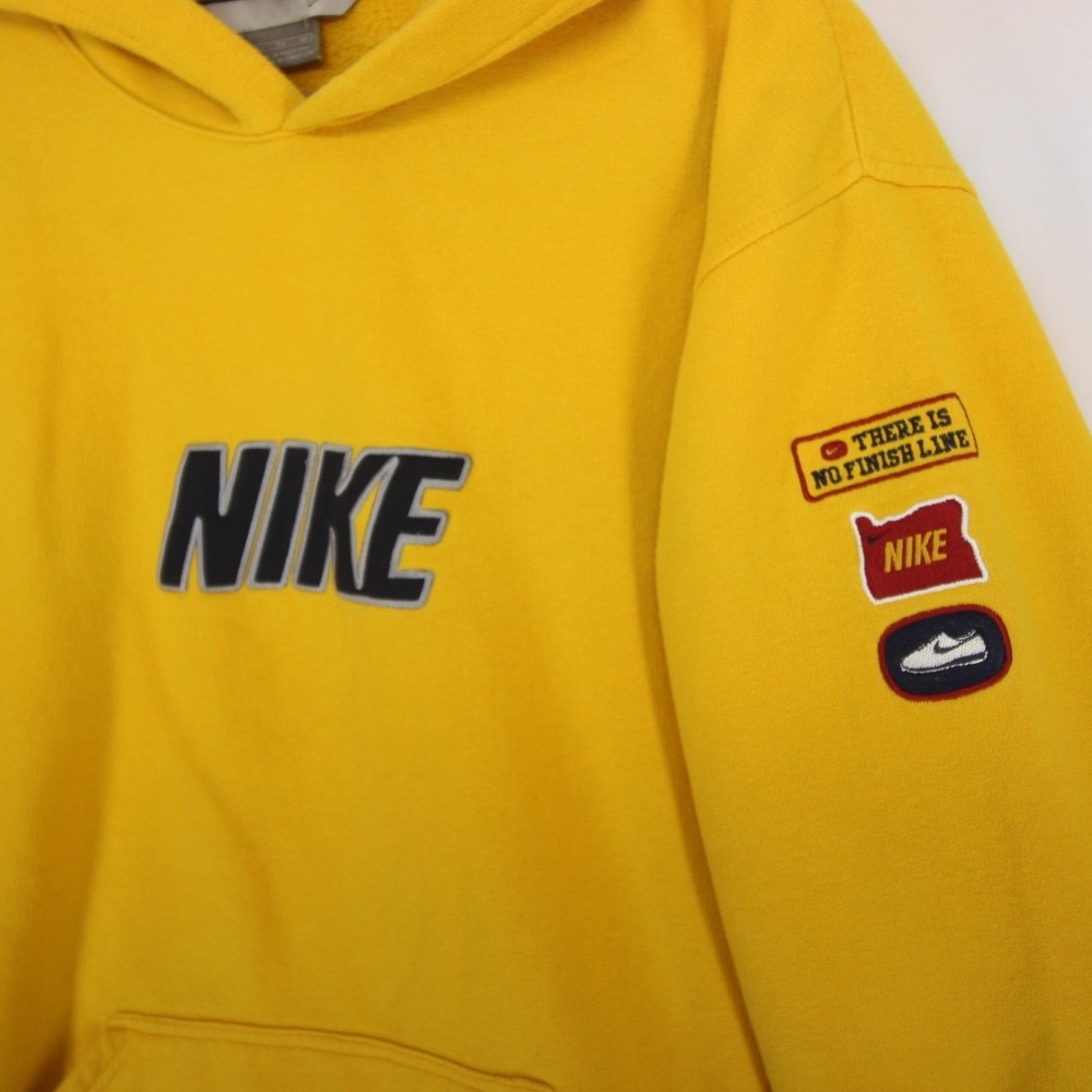 Vintage Nike Hoodie Mens XL Yellow Oregon Patches There Is No Finish Line - Picture 3 of 12